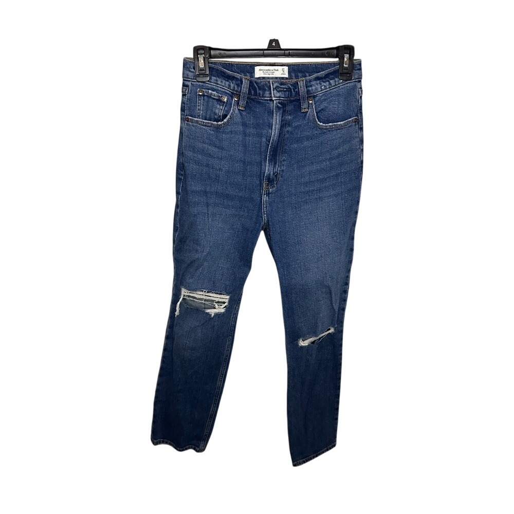 Abercrombie & Fitch‎ The Ankle Straight Ultra High Rise Ripped Jeans